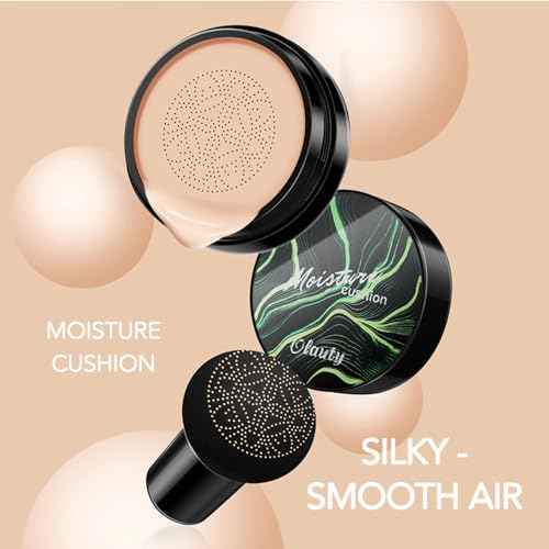 Mushroom Head Air Cushion Foundation, Moisturizing BB Cream Nude Long Lasting Matte Concealer, Air Heads CC Cream Face Makeup (Natural)