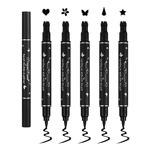 5Pc Double-Head Eyeliner Stamp Pen Set with Winged Liner