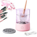 Electric Makeup Brush Cleaner with Silicone Pad - Portable, USB