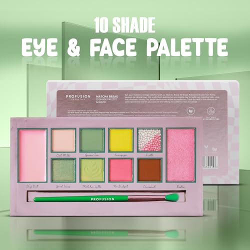 Profusion Matcha Break 10-Shade Eye Palette with Brush