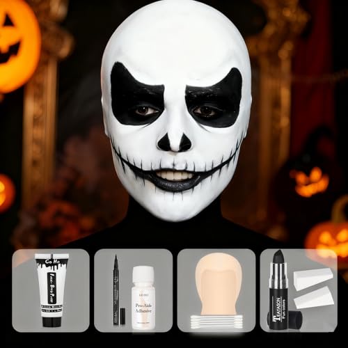 Jack Skeleton Makeup Kit with Bald Cap - 8-Piece SFX Cosplay Set