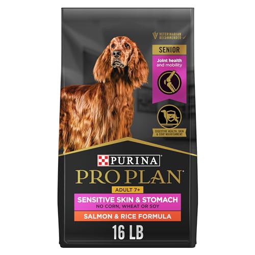 Purina Pro Plan Sensitive Skin and Stomach Dry Dog Food Senior Adult 7 Plus Salmon and Rice Formula - 16 lb. Bag