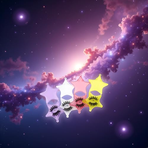4Pcs Star-Shaped Eyelash Storage Boxes - 3D False Lash Cases