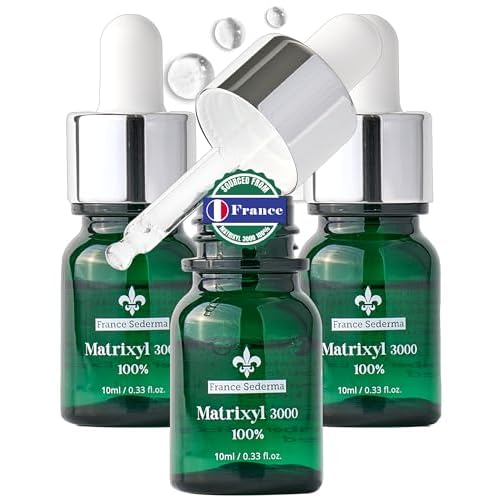 Matrixyl 3000 Peptide Serum [3-Pack Best Value](10ml x 3) ? Helps Smooth Fine Lines, Face,Neck Hands D?collet?, DIY Booster Pure Peptide Complex Anti-Aging, Collagen Boosting Wrinkle Treatment