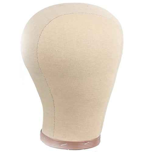 WeKen Canvas Cork Model Head for Fixing Wigs/Hats Block Stand 19"