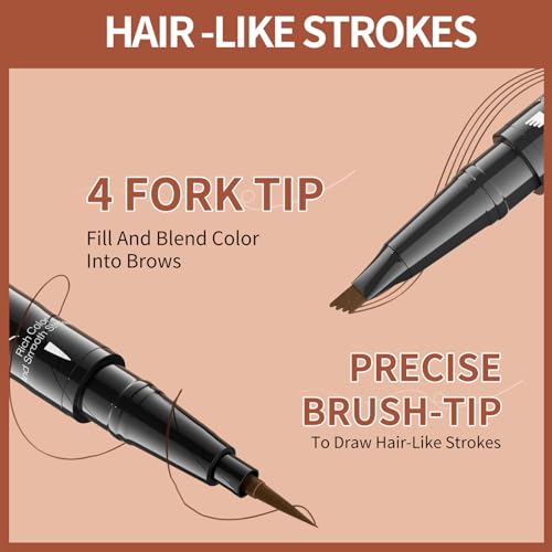 4-Fork Microblading Eyebrow Pen - Waterproof & Smudge-Proof