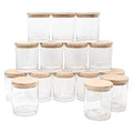 10 oz Clear Glass Candle Jars with Wood Lids, 15 Pc Set