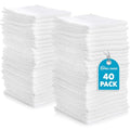 Simpli-Magic Cotton Washcloths White 40 Pack 12”x12” – Soft Absorbent Face Towels (Variation 1)