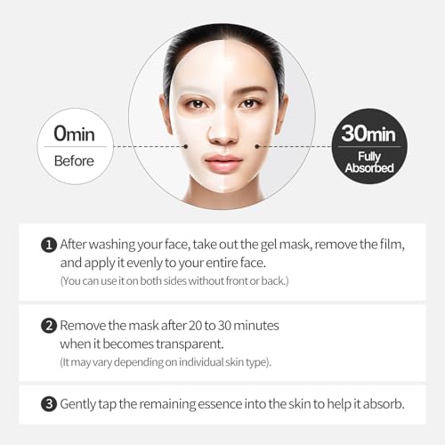COSNORI Panthenol Hydrogel Mask [6 Pack] - Calming & Hydrating, Supports Skin Texture, Moisturizing, Skin Comfort, Korean Facial Mask for Sensitive Skin, 0.98 oz(28g)