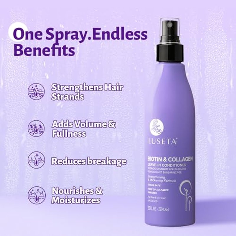 Luseta Biotin Leave-In Conditioner Spray for Dry Hair 8.5 oz