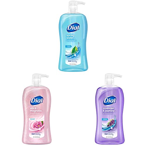 Dial Body Wash, Spring Water, 32 Fluid Ounces & Body Wash, Pamper & Indulge, Silk & Magnolia, 32 fl oz & Body Wash, Calm & Soothe Lavender & Jasmine Scent, 32 fl oz