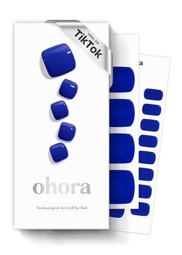 ohora Semi Cured Gel Nail Strips - Cobalt Blue, Easy Apply & Remove