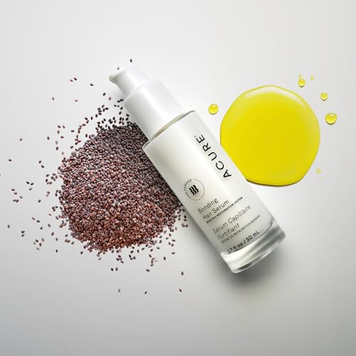 Acure Bonding Hair Serum - Leave In Hair Oil for Damaged and Frizzy Hair, Treatment for Damage, Split Ends, Use on Dry, Curly, & Straight Locks for Lightweight Frizz Control & Shine - 1.7 fl oz