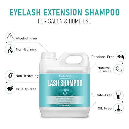 Lash Shampoo Bulk, Eyelash Cleanser for Extensions 2 Liters, Dispenser Pump, Safe Makeup Remover, Non-irritating or Burning Eyelid Foaming Cleanser for Professional Salon and Home Use (Unscented-2L)