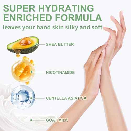 SULADEC Moisturizing Hand Mask with Shea Butter and Goat Milk, Hydrating Hand Masks for Dry Cracked Hands, Dry Skin Moisturizer for Soft and Smooth Touch Hands - Men Women - 5 Pairs
