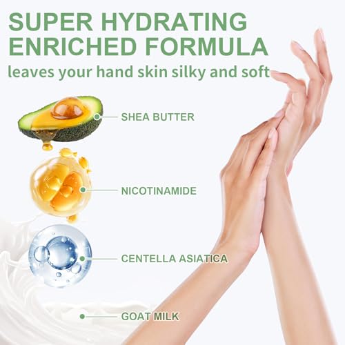 SULADEC Hydrating Hand Mask Gloves with Shea Butter & Goat Milk - 5 Pairs