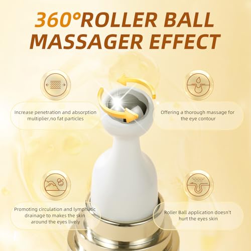 5% Caffeine Eye Cream with Massage Roller for Dark Circles