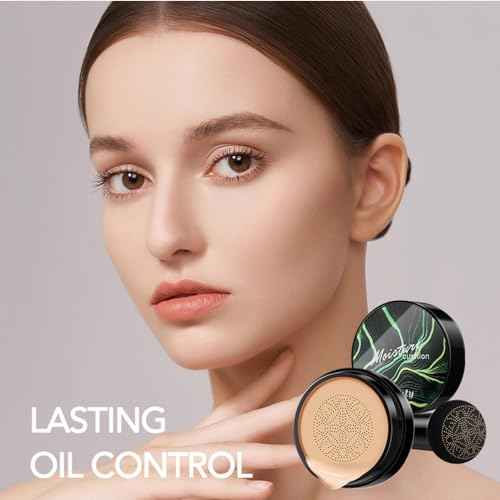 Mushroom Head Air Cushion Foundation, Moisturizing BB Cream Nude Long Lasting Matte Concealer, Air Heads CC Cream Face Makeup (Natural)
