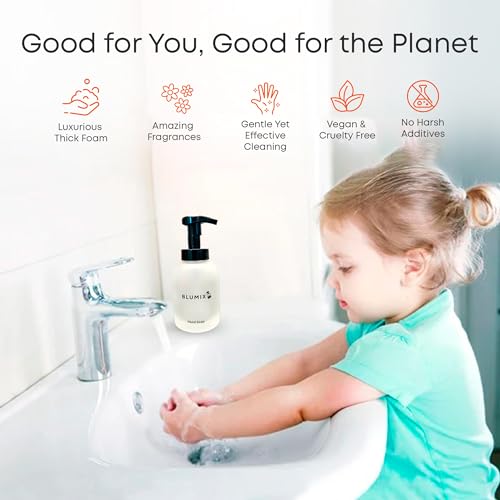 Foaming Hand Soap Tablet Set? 4 Tablets + Glass Foam Dispenser | Variety Scents | Non-Toxic, Plastic-Free, Zero Waste, Just-Add-Water | Safe for Kids, Home & Travel (Variety Set)