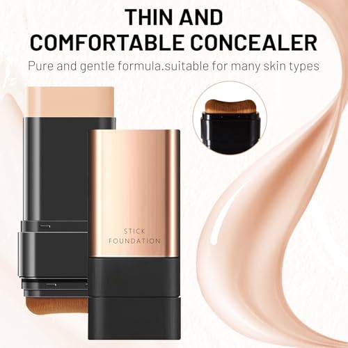2-in-1 Anti-Wrinkle Foundation Stick with Brush