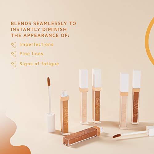 FLOWER BEAUTY By Drew Barrymore Light Illusion Full Coverage Concealer - Diffuse Dark Under Eye Circles + Blurs Blemishes - Weightless Formula + Crease Proof Makeup (Fair)