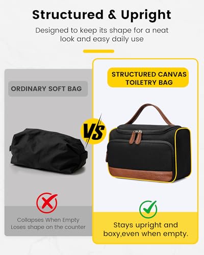 Vorspack Canvas Toiletry Bag for Men - Upright Travel Organizer