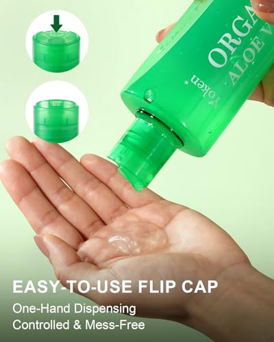 Yoken Organic Aloe Vera Gel 12oz | 99% Pure USDA Certified