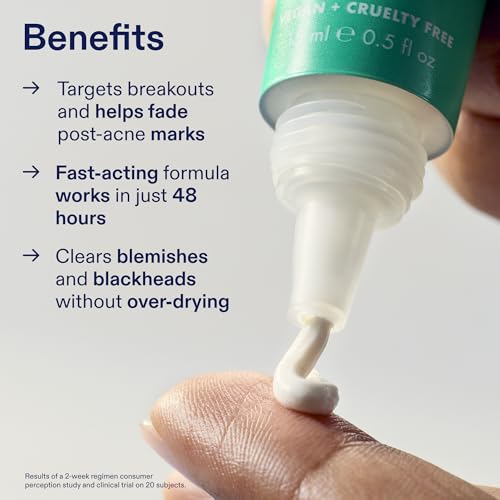 Skinfix 2% BHA Spot Treatment - 0.5 fl oz - Clears Acne Blemishes & Blackheads with Niacinamide - Fragrance Free - Vegan, Cruelty Free