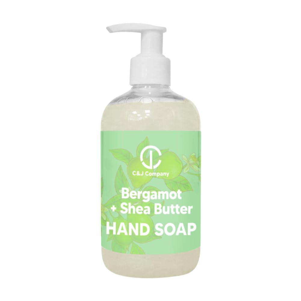 C&J Company Hand Soap, Made with Shea Butter, Bergamot,Moisturizing Hand Wash, All Natural, Alcohol-Free, Cruelty-Free, 12oz