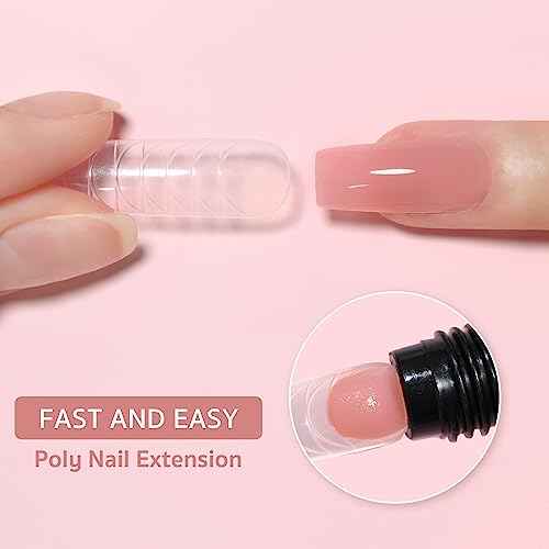 GAOY Poly Gel, 60g Nail Extension Gel, Pink Nude Builder Enhancement for Beginner & Professional Nail Art Salon DIY at Home