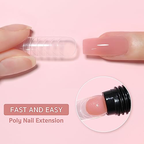 GAOY 60g Pink Nude Poly Gel for Nail Extensions & Art - Long Lasting Builder Gel