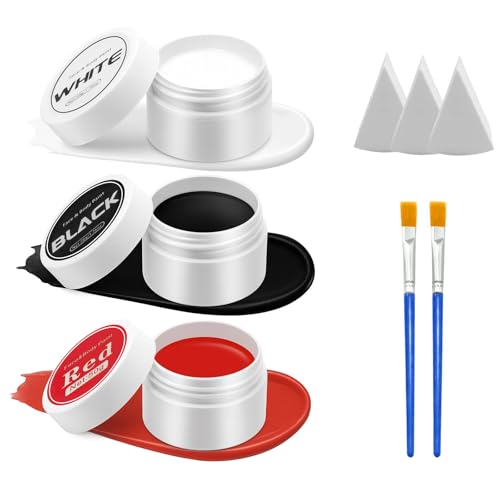 Red Black White Face Paint Set | Halloween Clown Makeup Kit