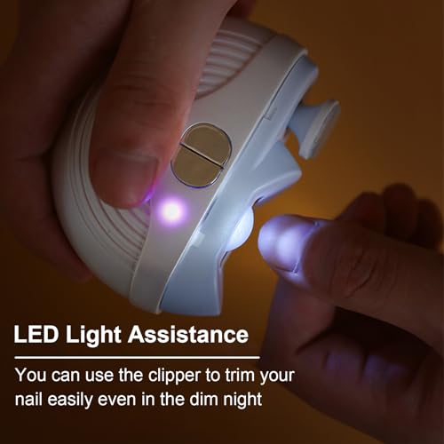 Electric Nail Clipper for Seniors & Kids - Rechargeable 3-in-1 Nail Trimmer with LED Light & Nail Polishing