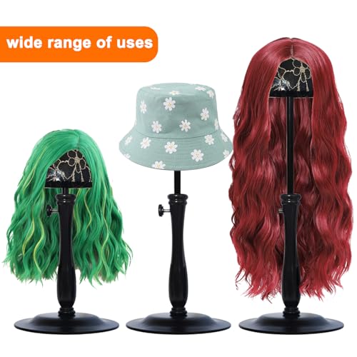 Adjustable Wig Stand with Iron Base (12.6-18.5 inch)
