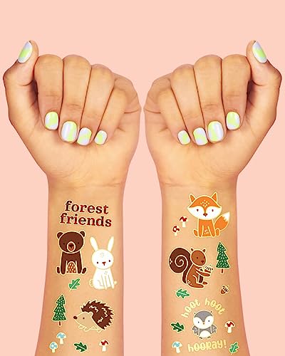 Woodland Animal Temporary Tattoos - 42 Glitter Styles