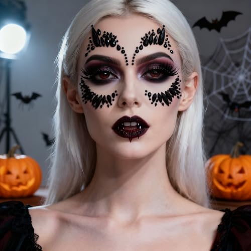 Topz Black Night Face Jewels Stick-On Festival Face Gems
