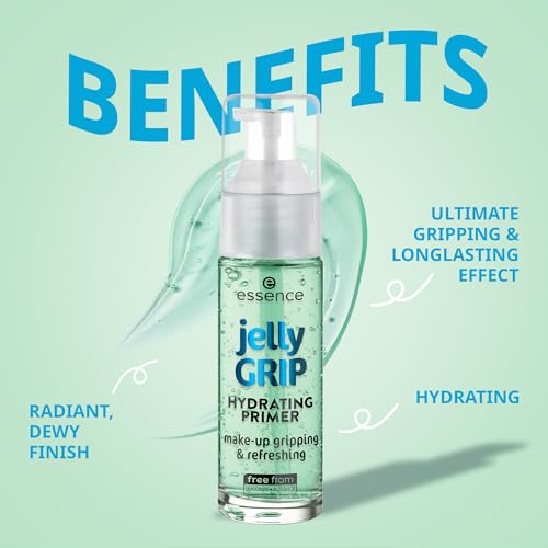 Essence Jelly Grip Hydrating Primer - Long-Lasting Makeup Base, Vegan, PETA Certified