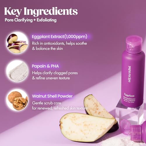 Papa Recipe Eggplant Enzyme Powder Cleanser - Travel-Friendly Foam Wash