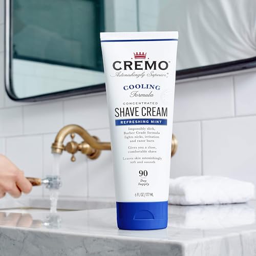 Cremo Cooling Shave Cream 6 oz each (Pack of 2) – Cooling Peppermint & Menthol for Men