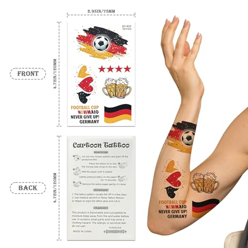 Germany Flag 2026 World Cup with Temporary Tattoos
