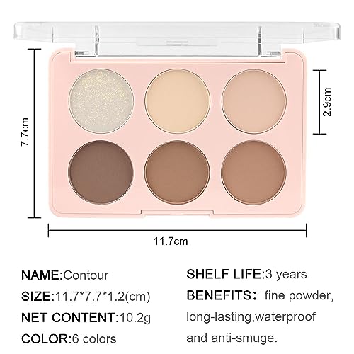 evpct 6-Color Face Contour & Highlight Palette Kit