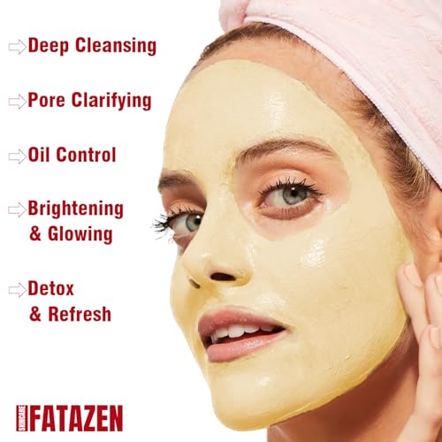 Turmeric Pore Clay Mask - Deep Cleansing Acnes Skincare Facial Mask, Oil Control & Instant Glow for Oily & Dull Skin, Blackhead Gentle Exfoliation with Aloe & Vitamin E, 120g/4.23oz