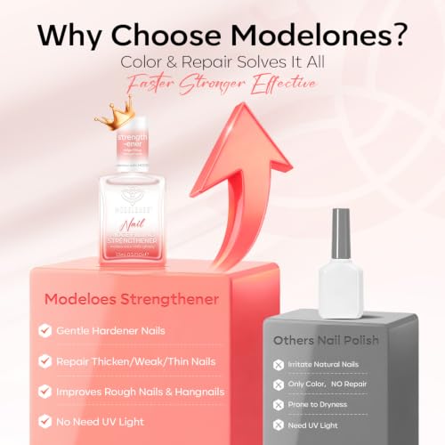 Modelones Crystal Clear Nail Strengthener & Growth Polish - A1