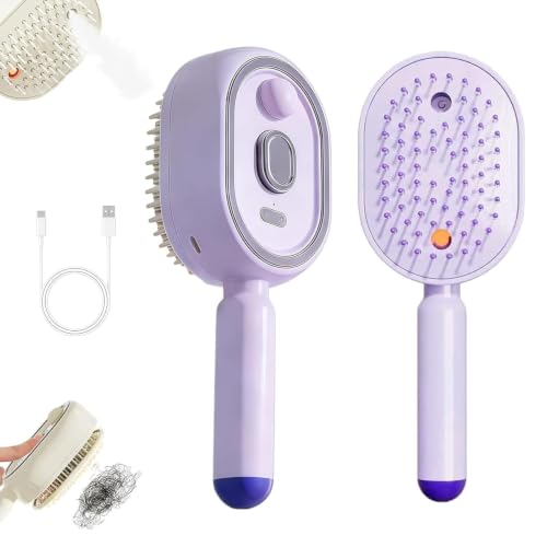 Rechargeable Electric Steam Hair Brush with Hydrating Mist