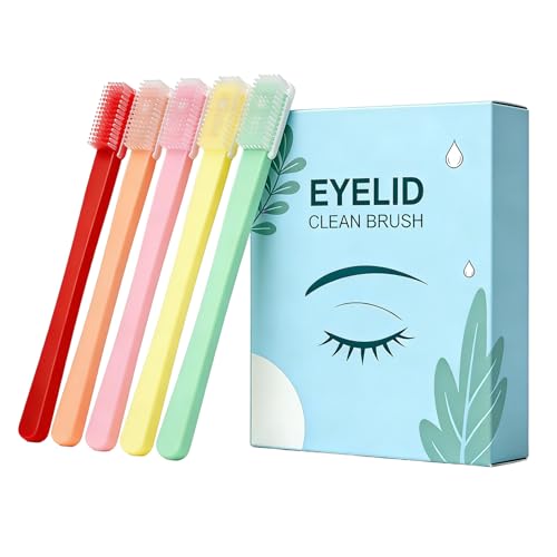 Soft Silicone Eyelid Cleansing Brush for Blepharitis & Dry Eye Relief (5 Pack)