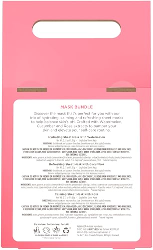 Burt's Bees Face Sheet Mask Bundle Set - 3 Pack