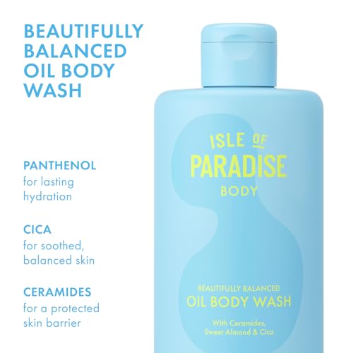 Isle of Paradise Balanced Oil Cleanser - For Soft, Smooth Skin - Skin Barrier Body Wash with Ceramides, Panthenol, and Cica - Protects and Locks in Moisture - 11.15 fl. oz