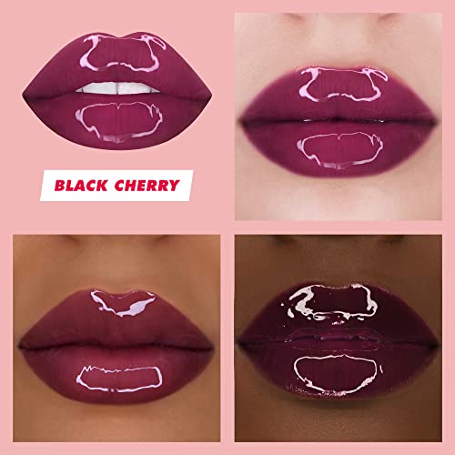 Lime Crime Wet Cherry Lip Gloss, Black Cherry (Deep Red Black) - Cherry Scented Lightweight, Plumping & Comfortable Ultra Glossy Sheen That Won't Stick - Won't Bleed or Crease - Vegan Makeup