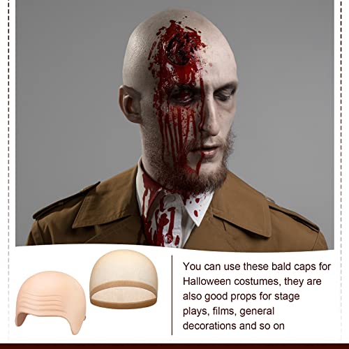 Halloween Bald Cap Latex Head Wig Makeup Costume Set