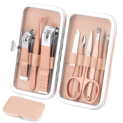 9-Piece Manicure Pedicure Kit with Nail Clipper Set and Portable Case